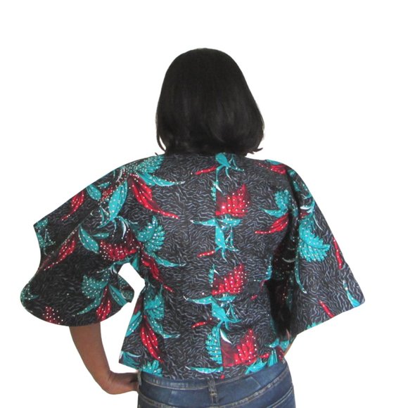 Blue short sleeve stoned jacket - Picture 2 of 4